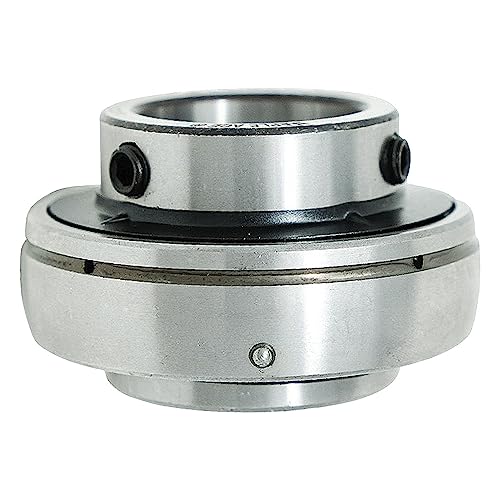 UC207-23 Insert Bearing 1-7/16in Bore, Spherical OD, Set Screws, Lube Hole