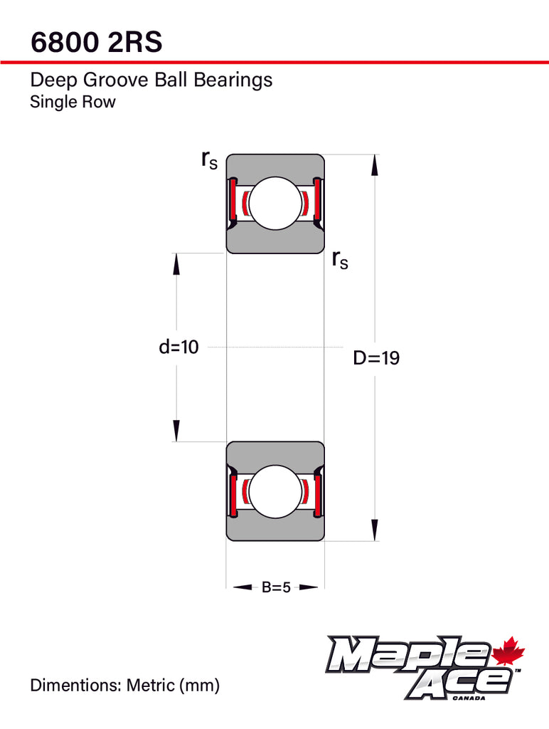 6800-2RS, 61800-2RS Ball Bearing 10x19x5mm 6800 2RS Rubber Sealed