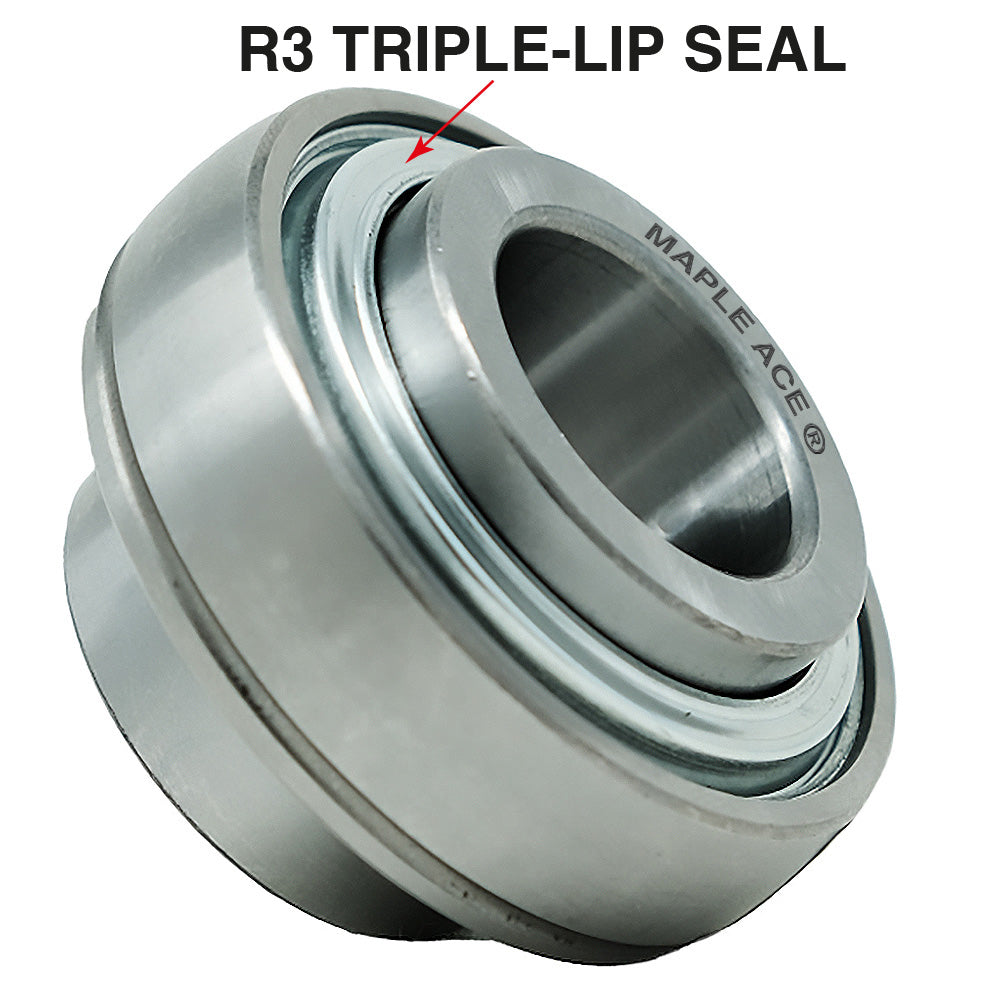 UC207-20 R3 Insert bearing Triple-Lip Seal 1-1/4in Re-lube w/Set Screws