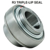 UC211-35 Insert Bearing 2-3/16in Bore, Spherical OD, R3 Seal, Set Screws, Lube Hole