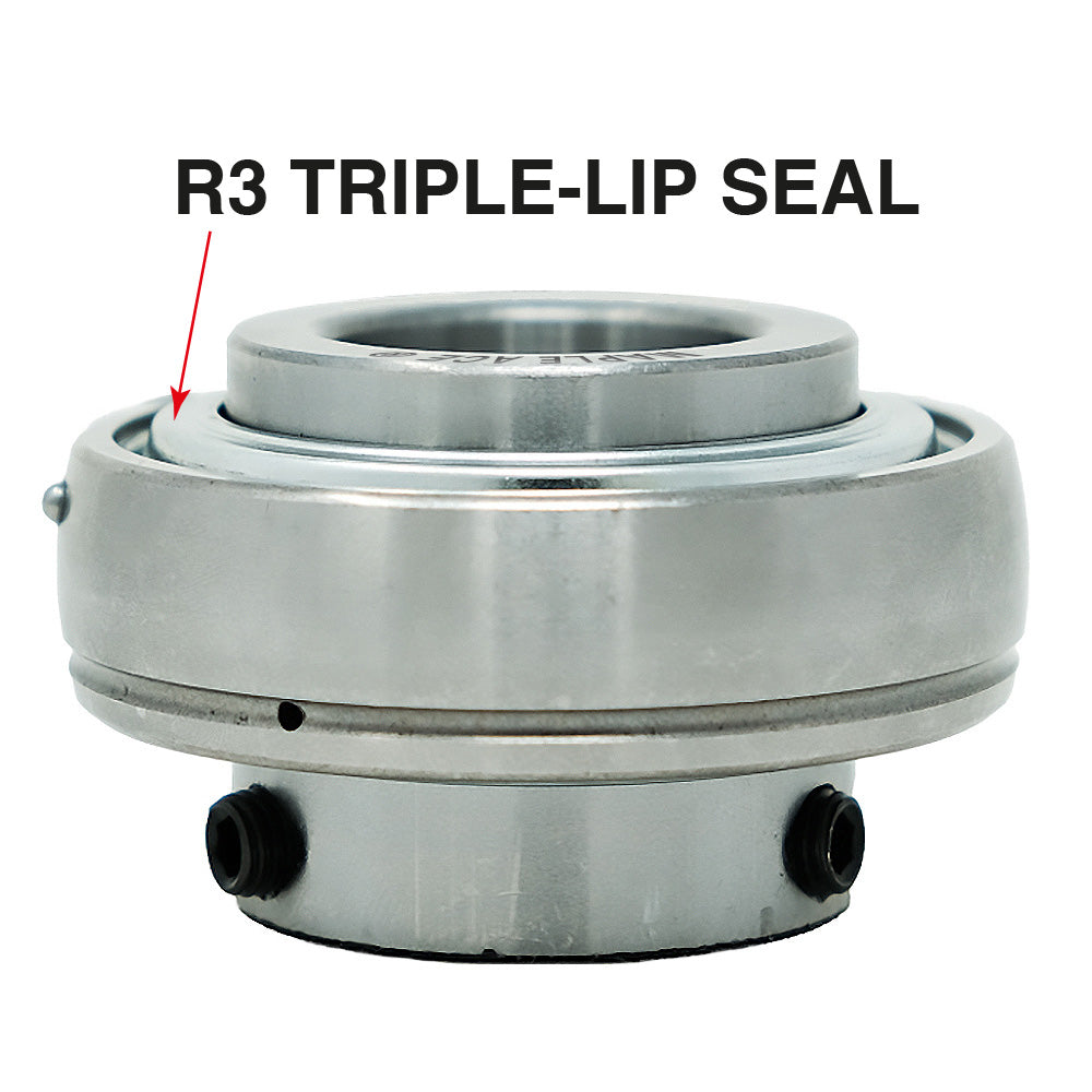 UC209-26 R3 Insert bearing Triple-Lip Seal 1-5/8in Re-lube w/Set Screws