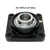 UCF211 55mm Bore R3 Triple-Lip Seal Flange Bearing 4-Bolt Solid
