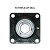 UCF204 20mm Bore R3 Triple-Lip Seal Flange Bearing 4-Bolt Solid