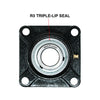 UCF209 45mm Bore R3 Triple-Lip Seal Flange Bearing 4-Bolt Solid
