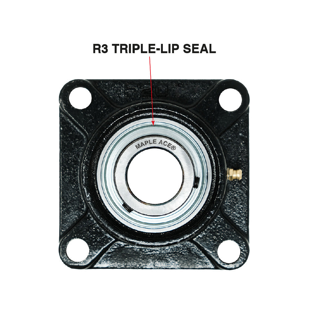 UCF211-32 R3 Triple-Lip Seal Flange Bearing 2in Bore 4-Bolt Solid