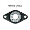 UCFL209-28 Flange Bearing 1-3/4in Bore, Oval 2-Bolt Self-Aligning, Solid Base, 3 Lips Seal