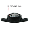 UCFL210-32 Flange Bearing 2in Bore, Oval 2-Bolt Self-Aligning, Solid Base, Triple Lip Seal