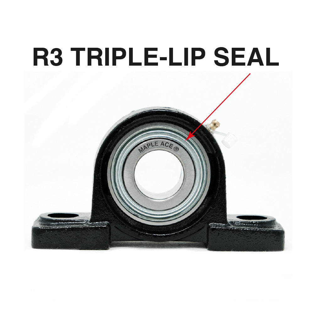 UCP211 55mm R3 Triple-Lip Pillow Block Bearing 2-Bolt Solid