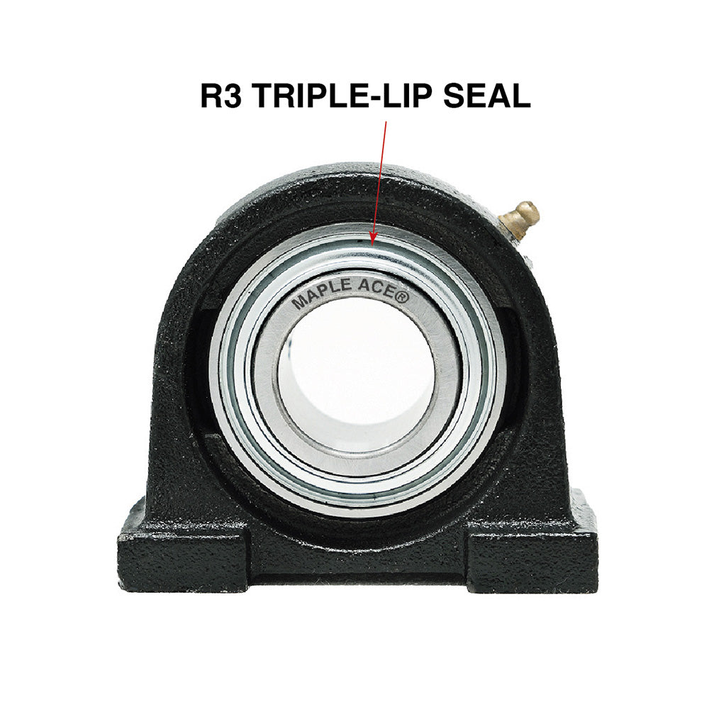 UCPA208-24 R3 Triple-Lip Seal Tapped Pillow Block Bearing 1-1/2in Bore